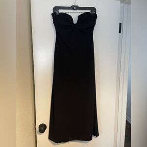 Zara Black Strapless Twist-Front Open Back Dress